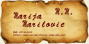 Marija Marilović vizit kartica